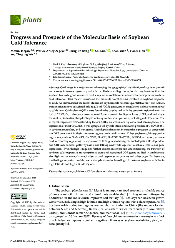 (PDF) Progress and Prospects of the Molecular Basis of Soybean Cold ...