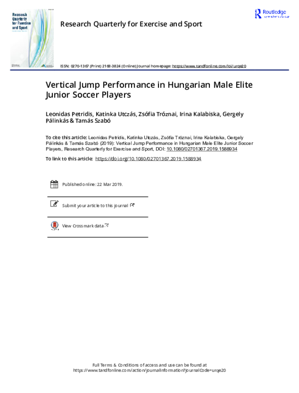 (PDF) Vertical Jump Performance in Hungarian Male Elite Junior Soccer ...