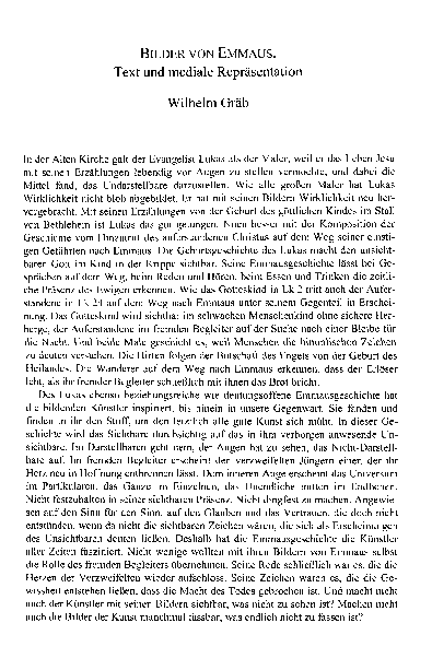 (PDF) Bilder von Emmaus : Text und mediale Repräsentation