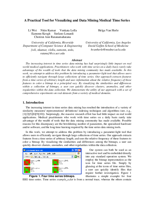 (PDF) A Practical Tool for Visualizing and Data Mining Medical Time Series