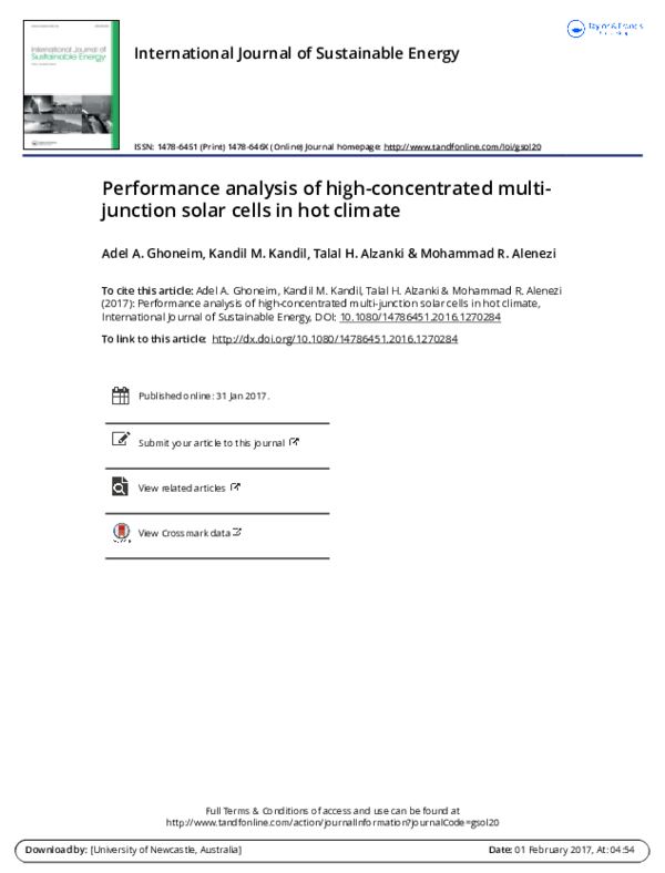 (PDF) Performance analysis of high-concentrated multi-junction solar ...