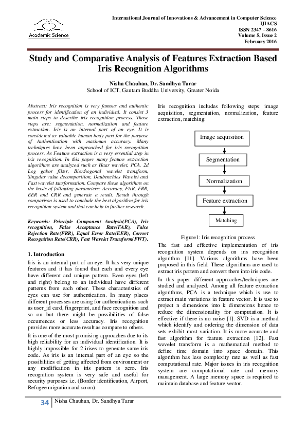 (PDF) Study and Comparative Analysis of Features Extraction Based Iris ...