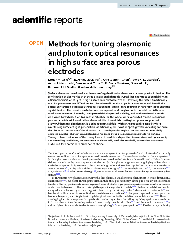 (PDF) Methods for tuning plasmonic and photonic optical resonances in ...