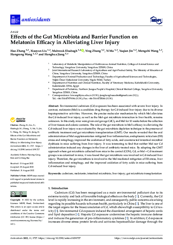 (PDF) Effects of the Gut Microbiota and Barrier Function on Melatonin ...