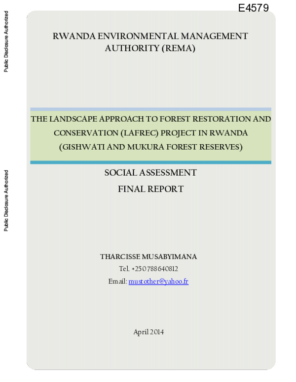 (PDF) The Landscape Approach to Forest Restoration and Conservation ...