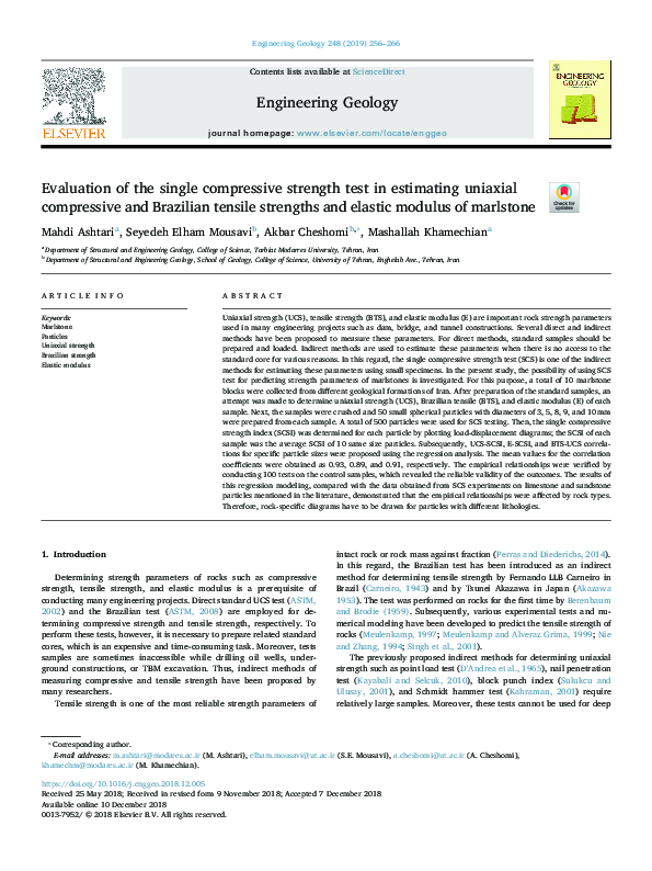 (PDF) Evaluation of the single compressive strength test in estimating ...