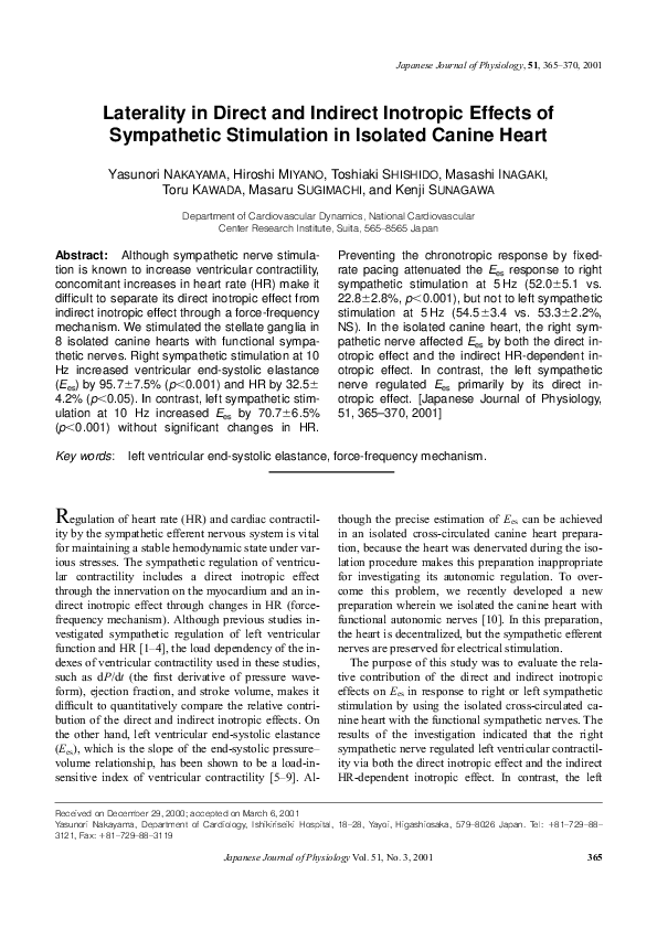 (PDF) Laterality in Direct and Indirect Inotropic Effects of ...