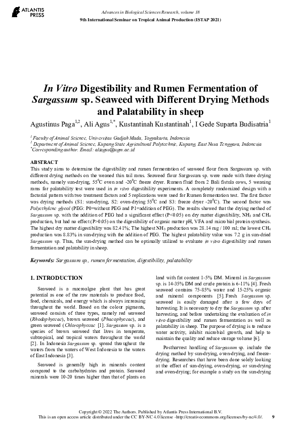 (PDF) In Vitro Digestibility and Rumen Fermentation of Sargassum sp ...