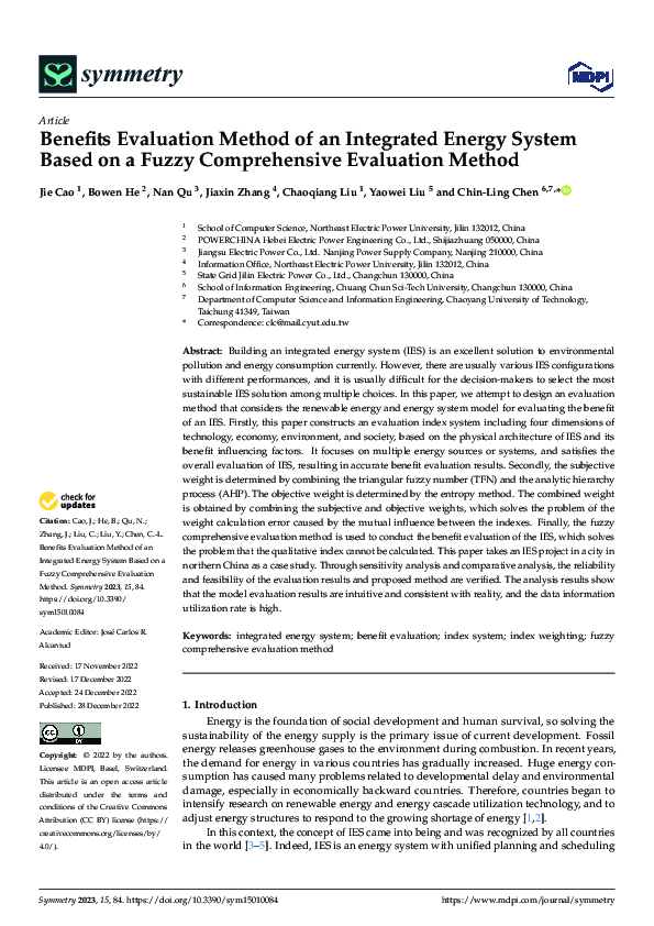 (PDF) Benefits Evaluation Method of an Integrated Energy System Based ...