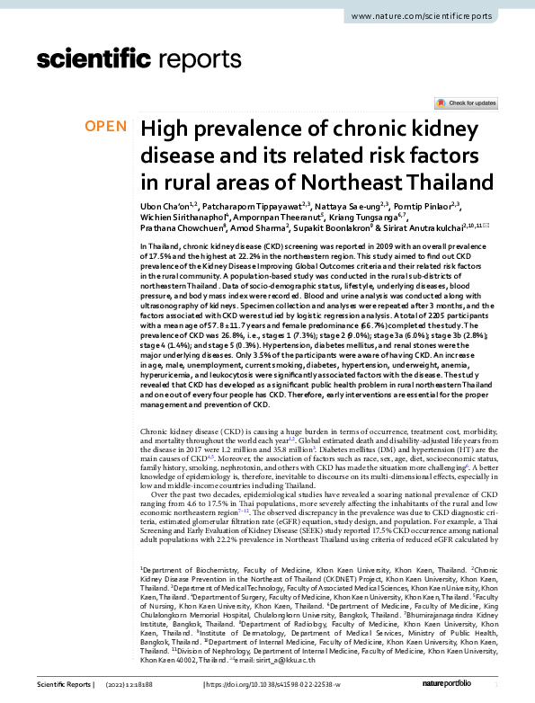 (PDF) High prevalence of chronic kidney disease and its related risk ...