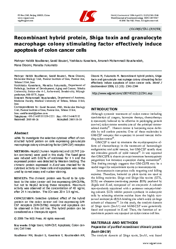 (PDF) Colorectal Cancer