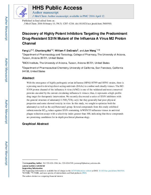 (PDF) Discovery of highly potent inhibitors targeting the predominant ...