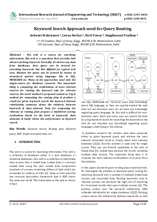 (PDF) Keyword Search Approach used for Query Routing