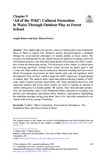 (PDF) ‘All of the Wild’: Cultural Formation in Wales Through Outdoor ...