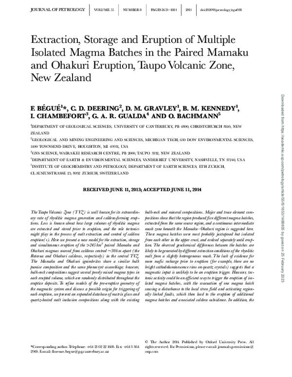 (PDF) Extraction, Storage and Eruption of Multiple Isolated Magma ...
