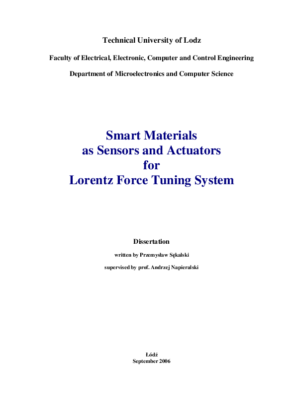 (PDF) Smart materials as sensors and actuators for Lorentz force tuning ...