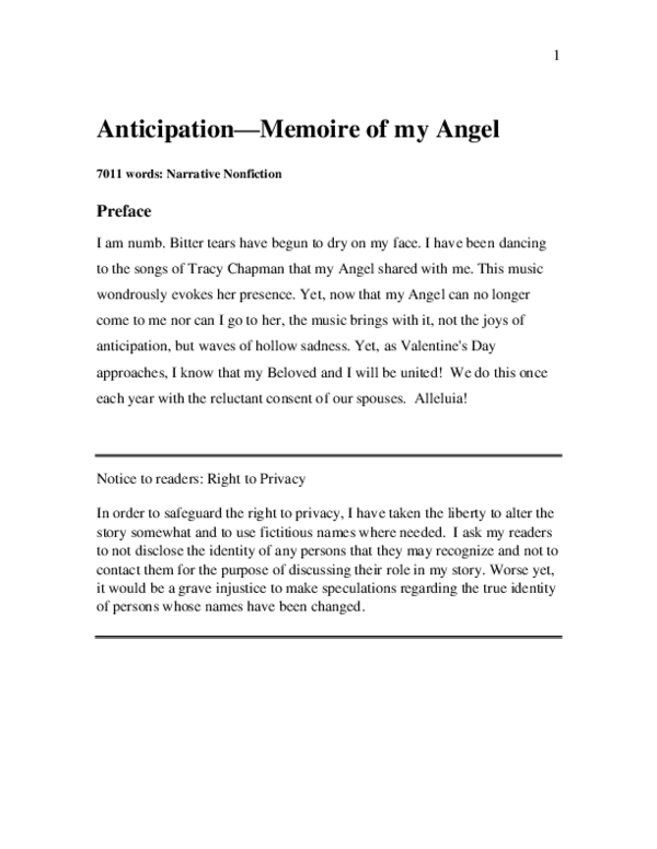 (PDF) AnticipationMemoire of my Angel [2023 speculative nonfiction] Aaron Milavec