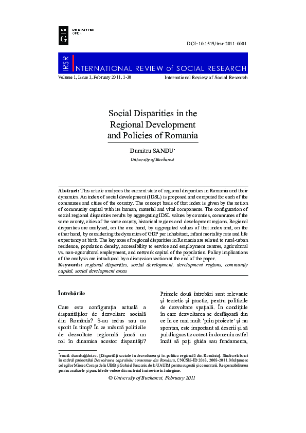 (PDF) Social Disparities in the Regional Development and Policies of ...