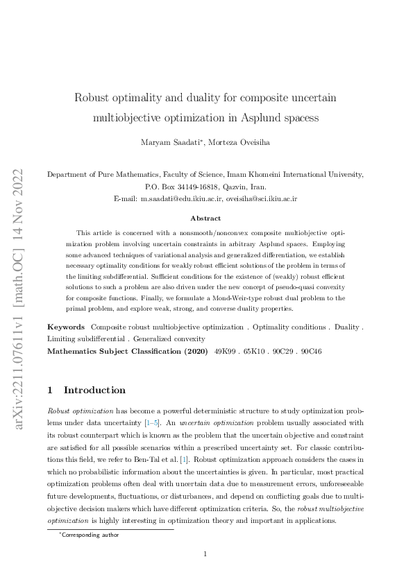 (PDF) Robust optimality and duality for composite uncertain ...
