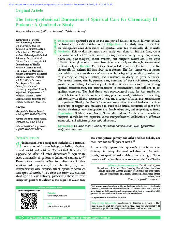 (PDF) The inter-professional dimensions of spiritual care for ...