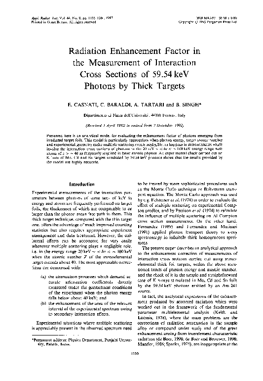 (PDF) Radiation enhancement factor in the measurement of interaction ...