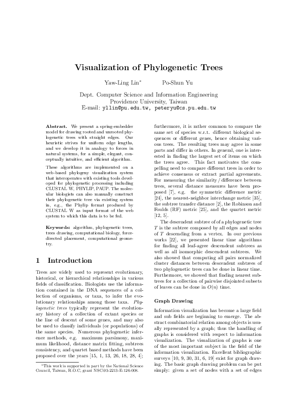 (PDF) Visualization of Phylogenetic Trees
