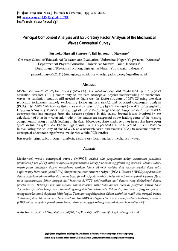 (PDF) Principal Component Analysis and Exploratory Factor Analysis of ...