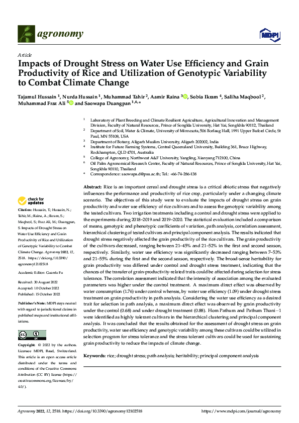 (PDF) Impacts of Drought Stress on Water Use Efficiency and Grain ...