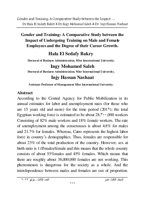 (PDF) Gender and Training: A Comparative Study between the Impact of ...