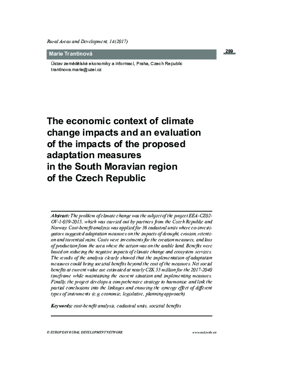 (PDF) The economic context of climate change impacts and an evaluation ...