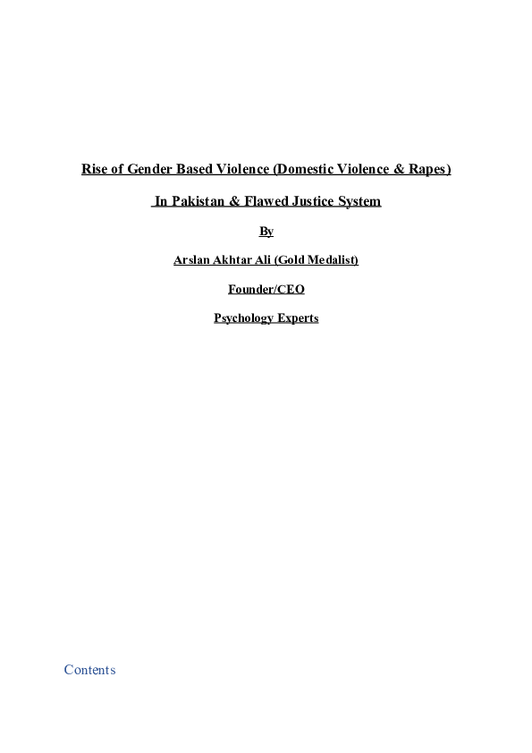 (DOC) Rise of Gender Based Violence (Domestic Violence & Rapes) In ...