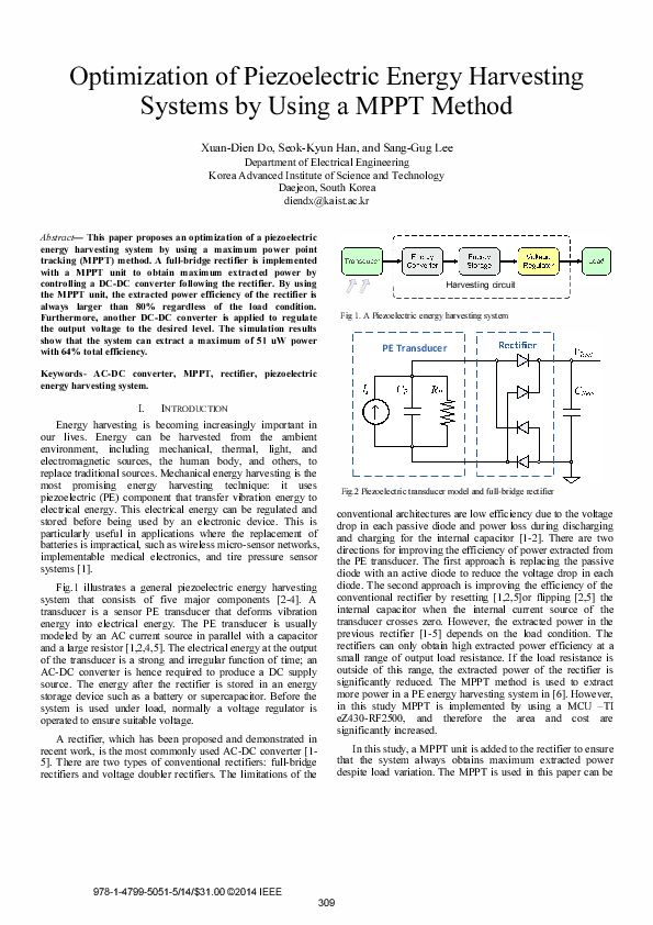 (PDF) Optimization of piezoelectric energy harvesting systems by using ...