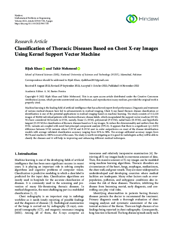  pdf classification of thoracic diseases based on chest x ray images