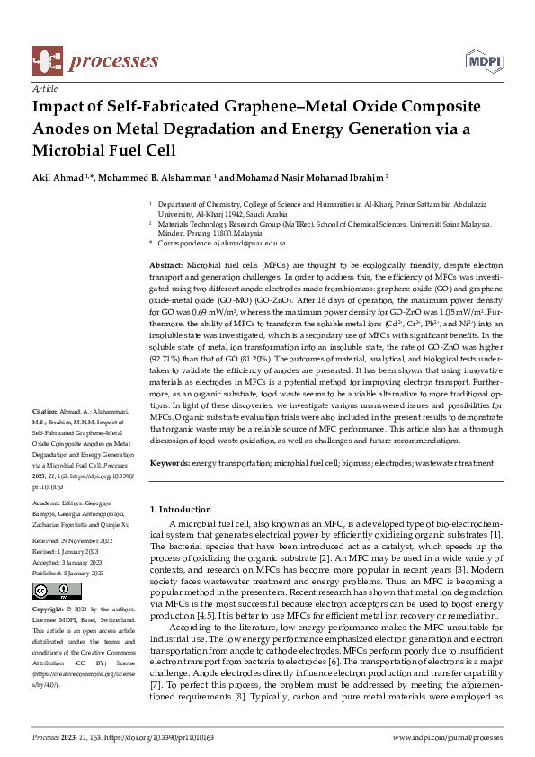 (PDF) Impact of Self-Fabricated Graphene–Metal Oxide Composite Anodes ...