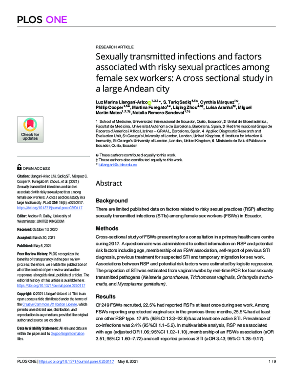 (PDF) Sexually transmitted infections and factors associated with risky ...