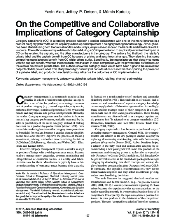 (PDF) On the Competitive and Collaborative Implications of Category ...