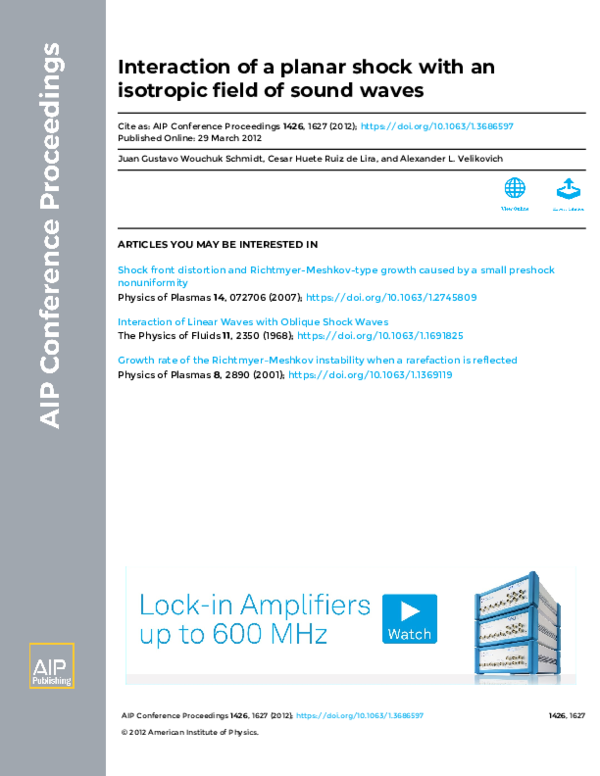 (PDF) Interaction of a planar shock with an isotropic field of sound waves