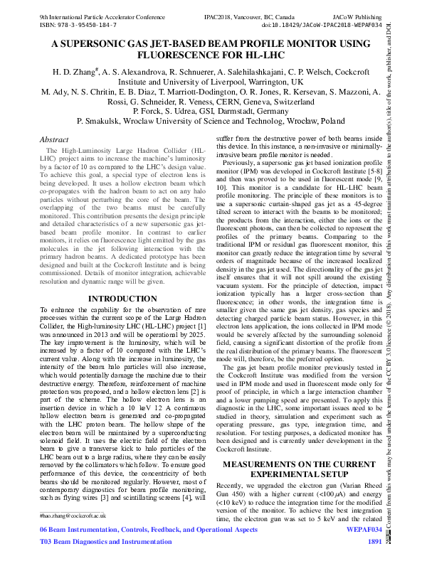 (PDF) A Supersonic Gas Jet-Based Beam Profile Monitor Using ...