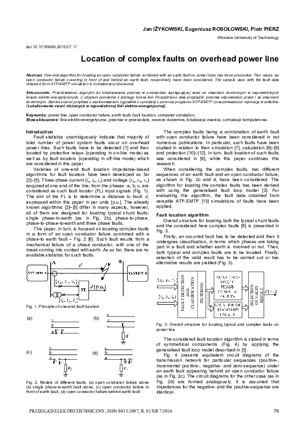 (PDF) Location of complex faults on overhead power line