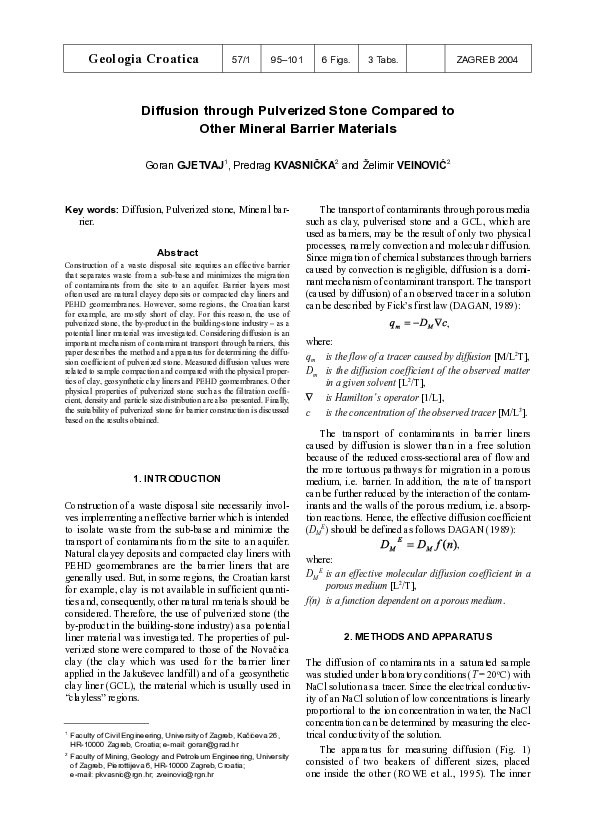 (PDF) Diffusion through Pulverized Stone Compared to Other Mineral ...