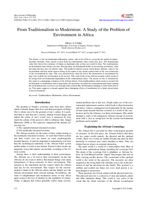 (PDF) From Traditionalism to Modernism: A Study of the Problem of ...