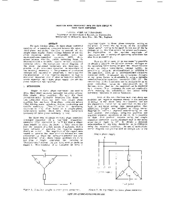 (PDF) Induction motor performance when fed from single to three phase ...