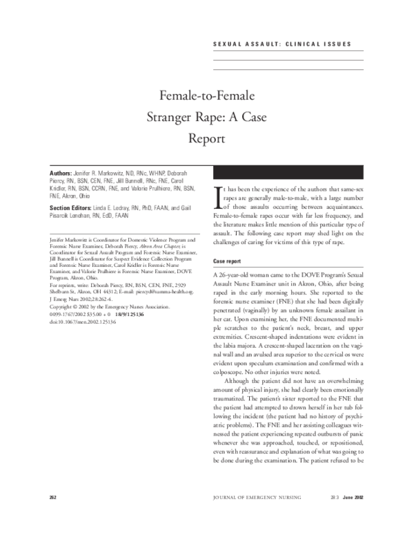 (PDF) Female-to-female stranger rape: A case report
