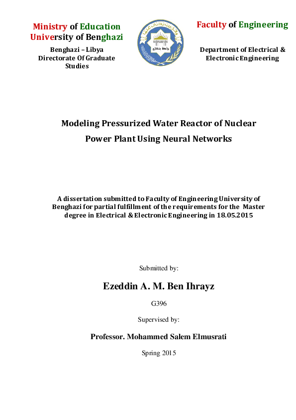 (PDF) Modeling Pressurized Water Reactor of Nuclear Power Plant Using ...
