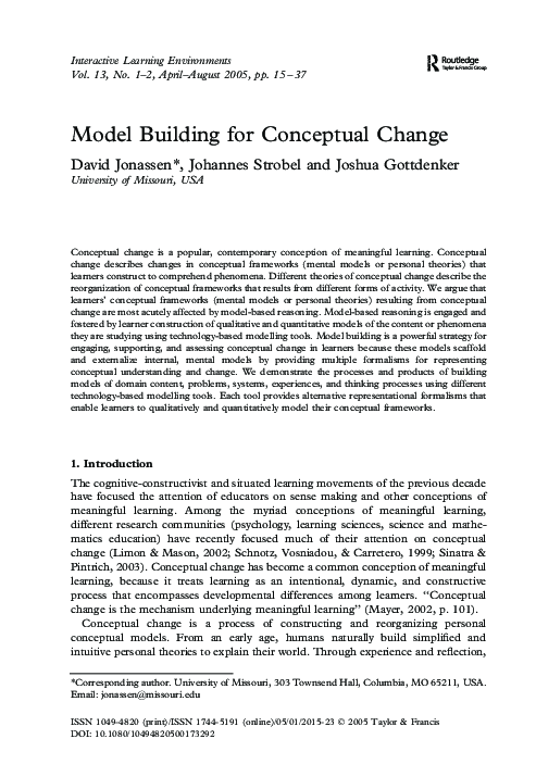 (PDF) Model building for conceptual change