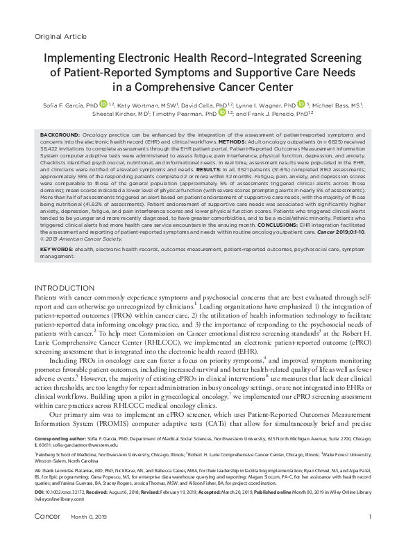 (PDF) Implementing electronic health record–integrated screening of ...