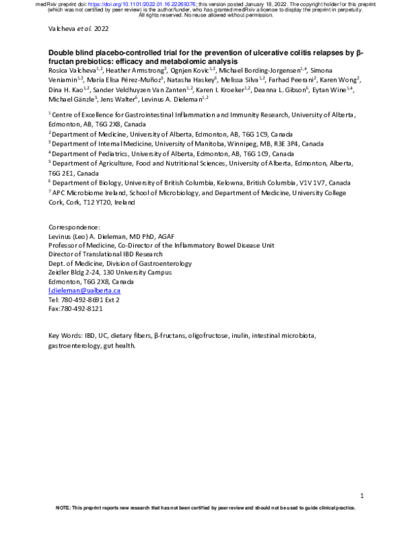 (PDF) Double blind placebo-controlled trial for the prevention of ...