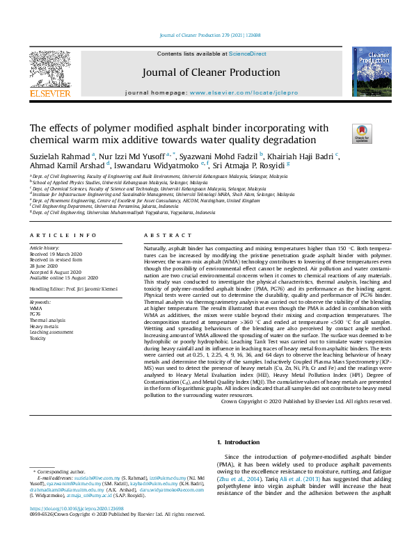 (PDF) The effects of polymer modified asphalt binder incorporating with ...