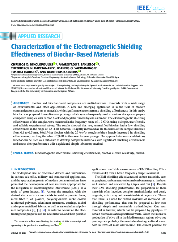 (PDF) Characterization of the Electromagnetic Shielding Effectiveness ...