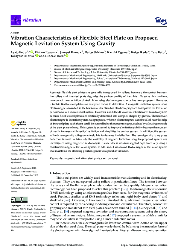 (PDF) Vibration Characteristics of Flexible Steel Plate on Proposed ...